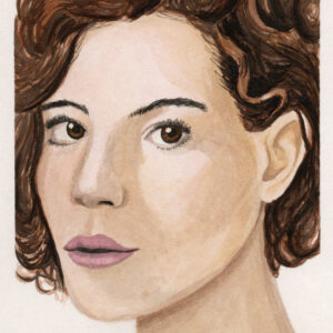 Portrait Frau mit lockigem Haar