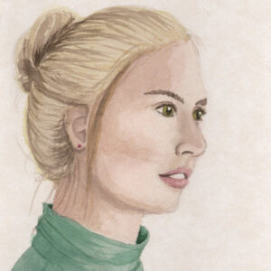 Portrait blonde Frau